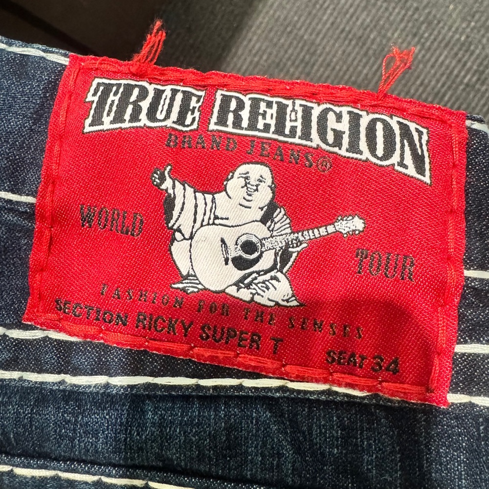 True Religion Men's Dark Blue Relaxed Jeans